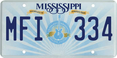 MS license plate MFI334