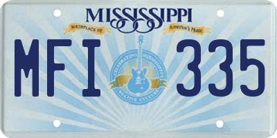 MS license plate MFI335