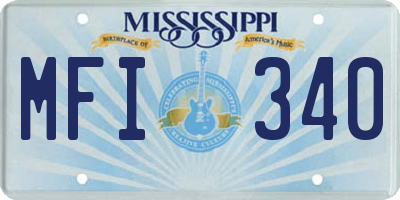 MS license plate MFI340