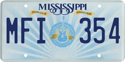 MS license plate MFI354