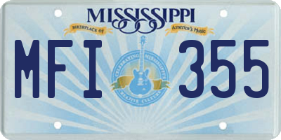 MS license plate MFI355