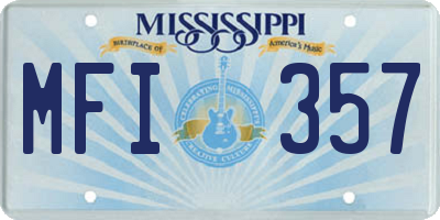 MS license plate MFI357