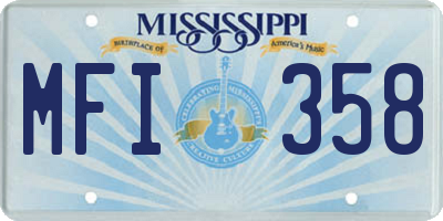 MS license plate MFI358