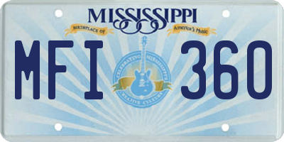 MS license plate MFI360