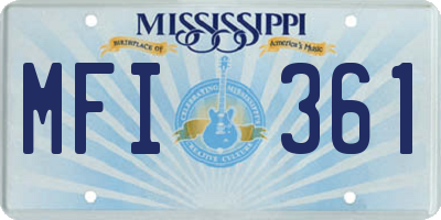 MS license plate MFI361