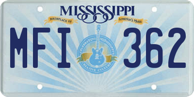 MS license plate MFI362