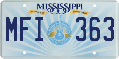 MS license plate MFI363