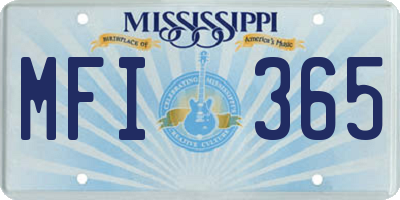 MS license plate MFI365
