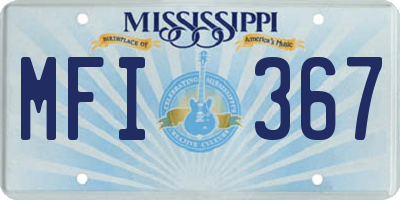 MS license plate MFI367