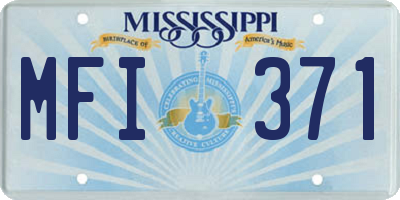 MS license plate MFI371