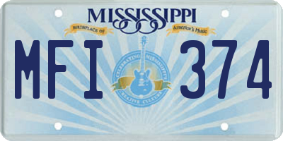 MS license plate MFI374