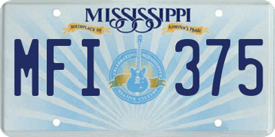 MS license plate MFI375