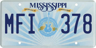MS license plate MFI378