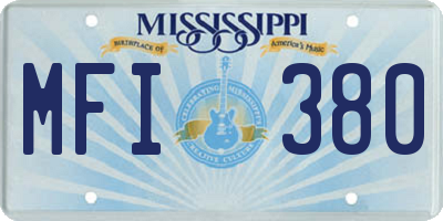 MS license plate MFI380