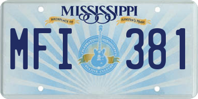 MS license plate MFI381