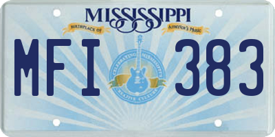 MS license plate MFI383
