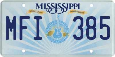 MS license plate MFI385