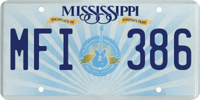 MS license plate MFI386