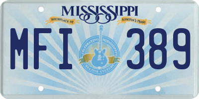 MS license plate MFI389