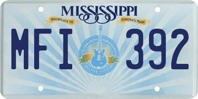 MS license plate MFI392