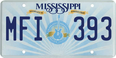 MS license plate MFI393