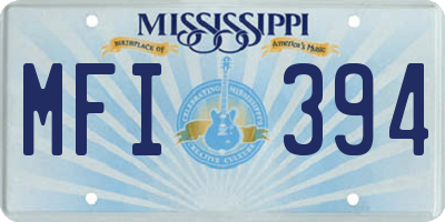 MS license plate MFI394