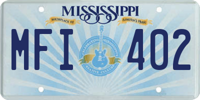 MS license plate MFI402