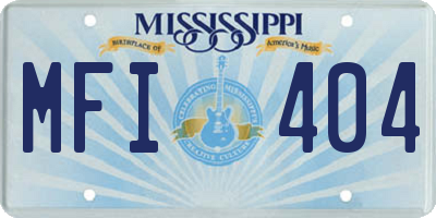 MS license plate MFI404