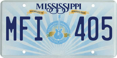 MS license plate MFI405