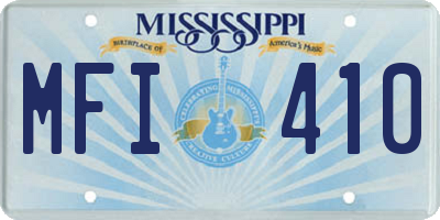 MS license plate MFI410