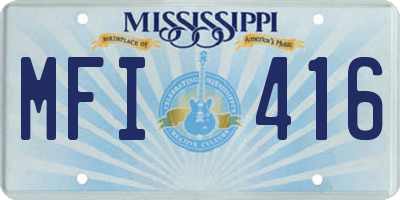 MS license plate MFI416