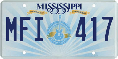 MS license plate MFI417