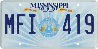 MS license plate MFI419