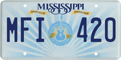 MS license plate MFI420