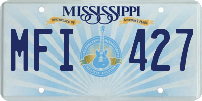 MS license plate MFI427