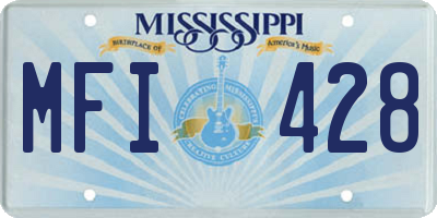 MS license plate MFI428