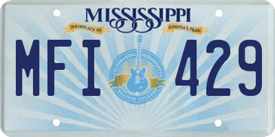 MS license plate MFI429