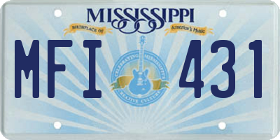 MS license plate MFI431