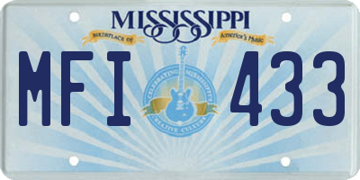 MS license plate MFI433