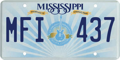 MS license plate MFI437