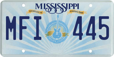 MS license plate MFI445