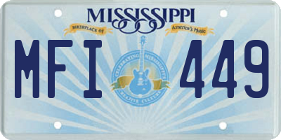 MS license plate MFI449