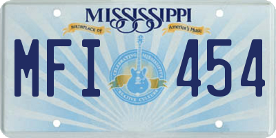 MS license plate MFI454