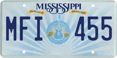 MS license plate MFI455