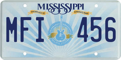 MS license plate MFI456