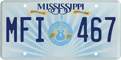 MS license plate MFI467