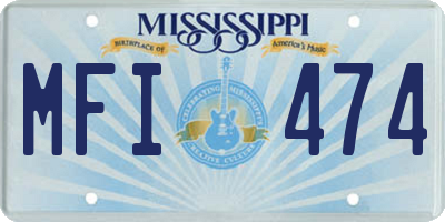 MS license plate MFI474