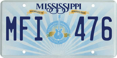 MS license plate MFI476