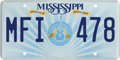 MS license plate MFI478