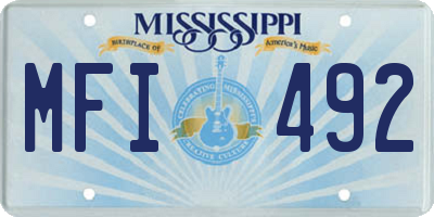 MS license plate MFI492